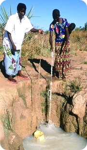 An unsafe water source in Zambia.