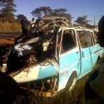Accident Scene with  Toyota Hiace minibus in which  perished in Chibombo accident