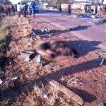Acident Scene with human remains of the 16 people who perish in Chibombo accident