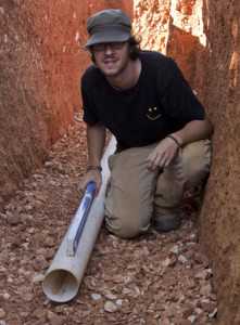 Civil Engineer and Raise a Smile founding member, Gray, building toilets