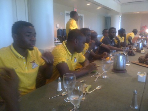 Jacob Mulenga meets the rest of the chipolopolo team