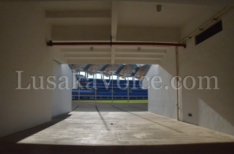 A look through one of the entrance tunnels onto the field