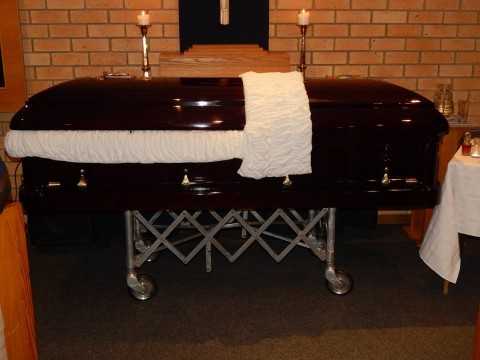 Late Mr. Willie Nsanda's casket