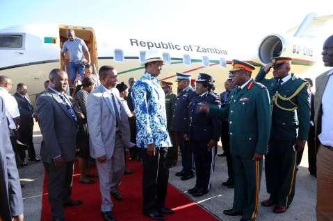 PRESIDENT LUNGU ARRIVES IN LUSAKA FROM SOUTH AFRICA IN PICTURES