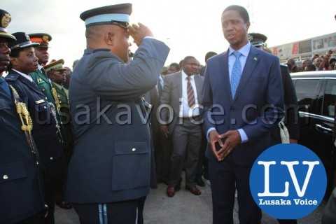 Edgar lungu's Arrival from China, saluted by Service chiefs - Photo Credit Jean Mandela - Lusakavoice.com
