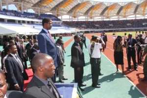 President Edgar Lungu during the Celebration of the one million membership of the Seventh Day Adventist Church in Zambia at Heroes Stadium on April 2 5,2015 -Pictures by THOMAS NSAMA