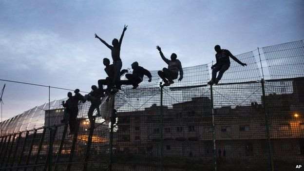 Thousands of people cross fences into Ceuta and Melilla every year