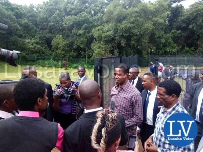 President Lungu after touring his fish ponds at State Lodge housing