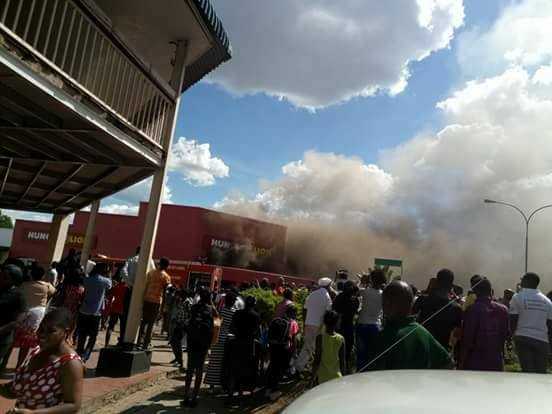 LIVINGSTONE firefighters were called to the scene after a fire began at a Hungry Lion, Livingstone outlet