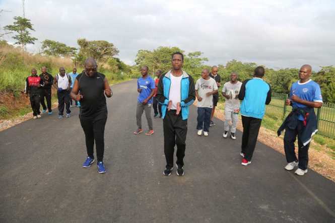 President Edgar Lungu joined by some cabinet ministers spotted doing his regular 10km run and body exercises afterwards