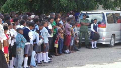 Pupils and controlling officer at the pf victoryparty_Lusakavoice.com