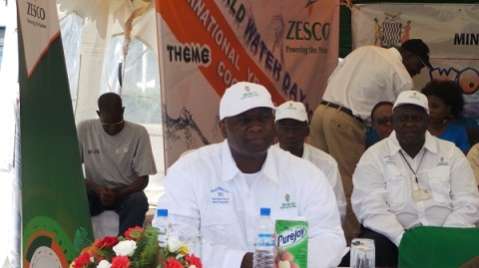 ZESCO managing director Cyprian Chitundu concentrates during the commemoration of world water day at Levy junction last Friday