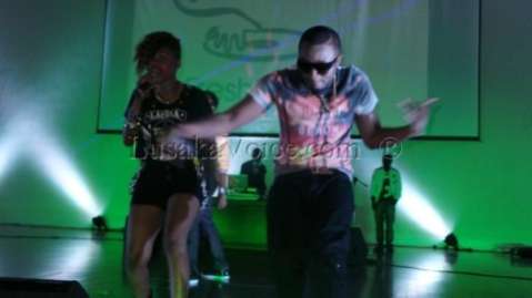 Ice Prince performing  at Lusaka's Club LIV  Over the Easter weekend