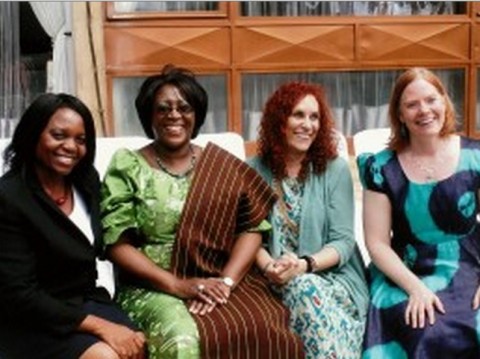 (L to R Zambia NASG staff Rachel Sumotwe, First Lady Dr Kaseba, NASG Project PI Dr. Suellen Miller, NASG Project Director Elizabeth Butrick (L to R Zambia NASG staff Rachel Sumotwe, First Lady Dr Kaseba, NASG Project PI Dr. Suellen Miller, NASG Project Director Elizabeth Butrick