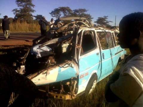 Accident Scene with Toyota Hiace minibus in which perished in Chibombo accident