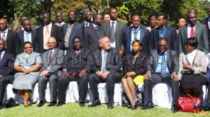 Guy Scott (c) Energy & Mines minister Yamfwa Mukanga(l) ,country manager IFC Saleem Karimjee, Tanzanian MP Mary Nagu and delegates of the Network of Reformers