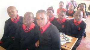 Kelvin with friends in class