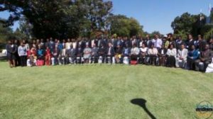 Vice president Guy Scott (c) Energy and Mines minister Yamfwa Mukanga(l) ,country manager IFC Saleem Karimjee, Tanzanian MP Mary Nagu and delegates of the Network of Reformers pose for a group photo at intercontinental hotel