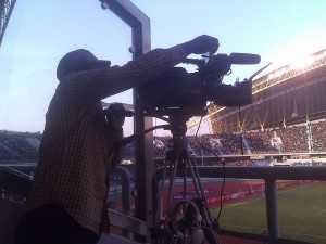 Lusaka Voice Camera Crew  at the  Zambia 2-0 Zimbabwe - Chipolopolo Cosafa Cup championship Game