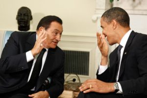 Barack Obama and Hosni Mubarak 