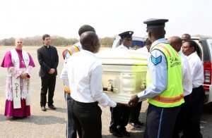 Cardinal Mazombwe's body flown to Chipata