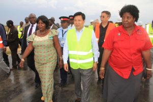 Amb. Zhou was inspecting the road