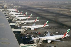 Emirates Boeing 777 fleet at Dubai International_Airport jpg
