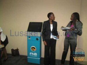 FNB Zambia Clotilda Mulenga explains how the Slimline ATM works - Lusakavoice.com