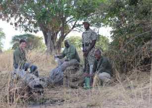 Game-Viewing on Foot at Luwi Camp (Brian is second from the left)