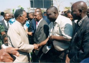 Kennedy Kamba greeting the President of the great Republic of Zambia. — at Kenneth Kaunda International