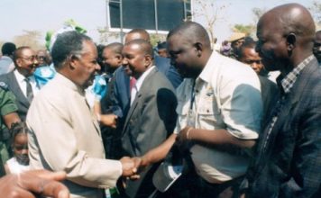 Kennedy Kamba greeting the President of the great Republic of Zambia. — at Kenneth Kaunda International