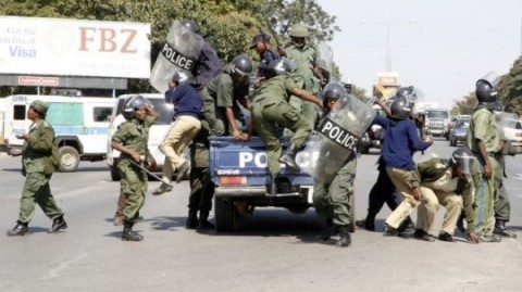 Zambia Police in Riot gear