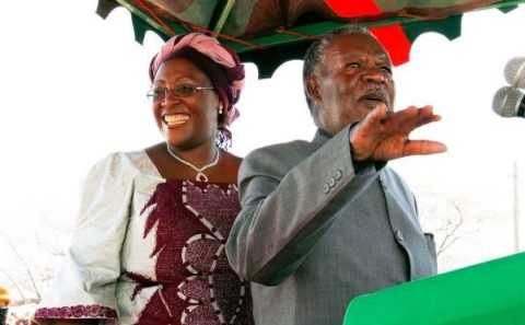 President Sata with First lady Dr Christine Kaseba Sata on arrival in Siavonga for the commissioning of the Kariba North bank Extension Power Project in Southern Province on December 4,2013 -Pictures by EDDIE MWANALEZA — at Siavonga Kaseba