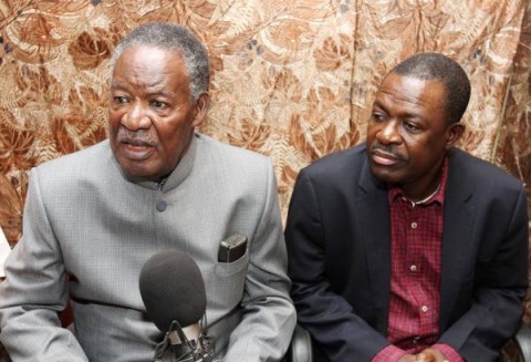President Sata with Justice minister Wynter Kabimba during an Interview on radio Yangeni — at Mansa District, Zambia