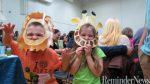 Alexander, 6, and Gabriella, 5, become African animals for the evening at Voluntown Elementary School's Chikambuso Night. Photos by Janice Steinhagen.