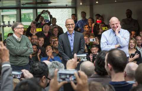 From left, Bill Gates, Satya Nadella and Steven A. Ballmer at a Microsoft event on Tuesday. Mr. Nadella is the third chief executive in Microsoft’s almost 40-year history. Microsoft From left, Bill Gates, Satya Nadella and Steven A. Ballmer at a Microsoft event on Tuesday. Mr. Nadella is the third chief executive in Microsoft’s almost 40-year history. Microsoft