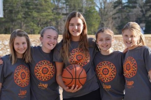 From left, Trinity Academy students Sophie Preston, Ashley Woodfin, Sarah Schulz, Allie Lawrence and Leslie Meadowcroft are planning a free-throw marathon Feb. 21
