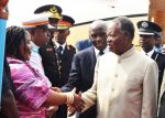 President Michael Sata upon arrival in Kinshasa, Democratic Republic of Congo for COMESA Summit