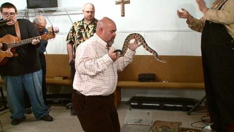 Jamie Coots, the pastor of the Full Gospel Tabernacle in Jesus Name in Middlesboro, Ky., and his followers believe that God calls upon them to handle Snakes.jpg