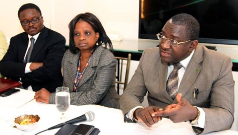 LEFT – to RIGHT- Zambia’s Ambassador to US Palan Mulonda with Foreign affairs Permanent Secretary Margaret Miyoba-Bwanga and Foreign minister Wylbur Simuusa September 23,2013 -Picture by EDDIE MWANALEZA LEFT – to RIGHT- Zambia’s Ambassador to US Palan Mulonda with Foreign affairs Permanent Secretary Margaret Miyoba-Bwanga and Foreign minister Wylbur Simuusa September 23,2013 -Picture by EDDIE MWANALEZA