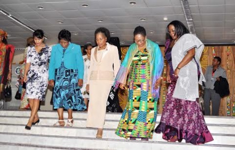 Left to right- Madagascar’s First Lady Voahangy Rajaonarimapianina , Namibia’s Penehupifo Pohamba, Mozambique Maria Guebuza, Ghana’s Lordina Mahama and Zambia’s First Lady Dr Christine Kaseba heading for a group photograph Left to right- Madagascar’s First Lady Voahangy Rajaonarimapianina , Namibia’s Penehupifo Pohamba, Mozambique Maria Guebuza, Ghana’s Lordina Mahama and Zambia’s First Lady Dr Christine Kaseba heading for a group photograph