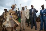 Paramount Chief Mpezeni (l) with President Sata during Nc'wala ceremony - picture by Emma Nakapizye