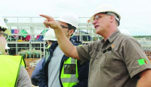 • Randy Findlay, FQM Construction Manager leading the construction of the $2 billion Sentinel Mine in Kalumbila explains the envisaged operations of the US$2 billion under-construction Sentinel Mine to a group of 33 global investors (not in the picture) who recently toured the construction site in Solwezi. Picture By Davis Mulenga