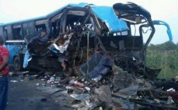 horror the death of twenty people in a road traffic accident involving a Marcopolo bus and a South African Front liner Truck and trailer in Mazabuka district