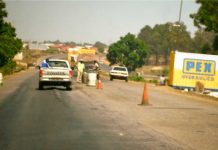 Zambia police road blocks