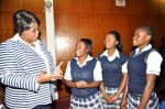First Lady Dr Christine Kaseba interracts with Matero Girls High School pupils during the First Lady’s Youth Mentorship Programme at Mulungushi International Conference Centre on march 11,2014 -Picture by THOMAS NSAMA