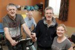 From left- Robert Hart, Michael Bruce, Minister Karl Relton and Shelley Martin took part in the 24 hour cyclathon to riase money for the trip to Zambia