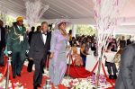 President Sata and First Lady Dr Christine Kaseba (l) arrives at President Mugabe’s residence for the wedding ceremony of Bona Mugabe, Daughter to Robert Mugabe