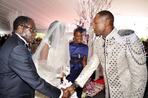Zimbabwean President Robert Mugabe and First Lady Grace Mugabe during the  wedding ceremony of their daughter Bona Mugabe and her husband Simba  Chikore (r) | Lusaka Voice