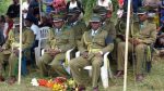 L-R Assistant Commissioners Chris Kaonga, Wilson Mbewe, Assaby Hamaleya, Patrick Nawa during the burial for late Nchelenge Officer in Charge ASP Lloyd Makoni at st. Mary`s Cemetery in kabwe